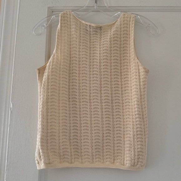 Theory Crochet Top Minimalist Quiet Luxury Coastal Cottagecore - Picture 12 of 12
